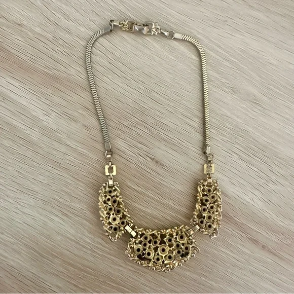 🥂SOLD🥂Vintage Crystal Barclay Signed Necklace, Gold-Tone Emerald Amber, 15” - Picture 9 of 13